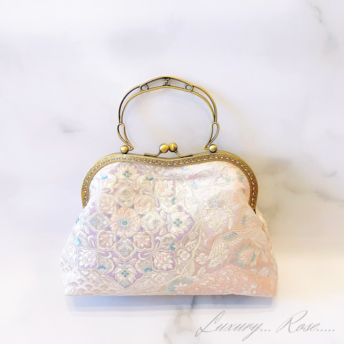 1点物本真珠加工帯！アンティーク口金♡格の高い濃密刺繍の最