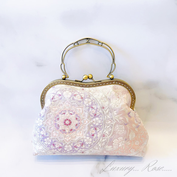 1点物本真珠加工帯！アンティーク口金♡格の高い濃密刺繍の最高級西陣 