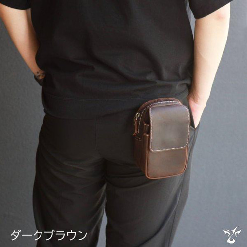 使いやすいベルトポーチ メンズ 本革 スマホポーチ ウエストポーチ