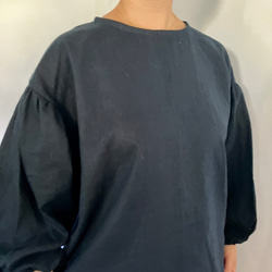 ラミーリネン100%バルーン袖プルオーバー 4枚目の画像