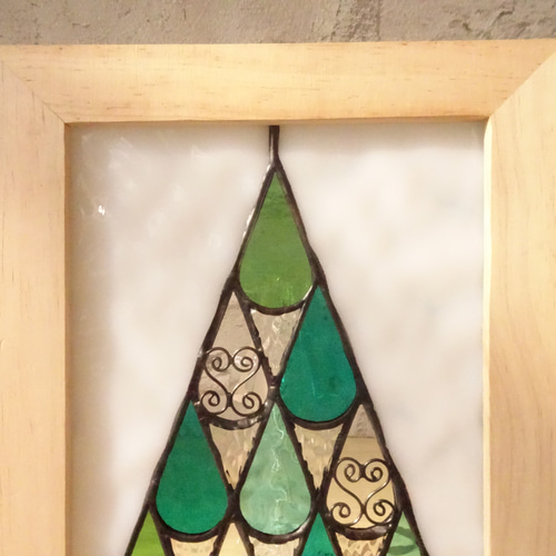 ステンドグラス パネル 「クリスマスツリー」D クリスマスツリー YUKKO