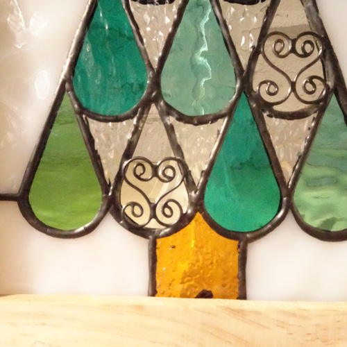 ステンドグラス パネル 「クリスマスツリー」D クリスマスツリー YUKKO