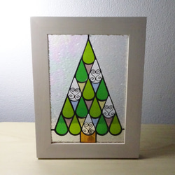 ステンドグラス　パネル　「クリスマスツリー」B　 4枚目の画像