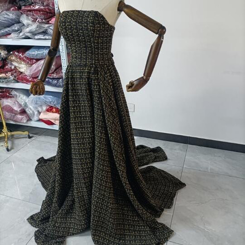 ちどりごうし ブラック パーティードレス ベアトップ ビスチェドレス  