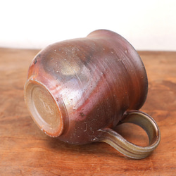 備前焼 コーヒーカップ(大)　ロクロ目・サンギリ　c7-058 4枚目の画像