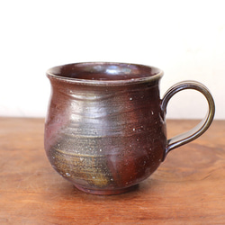 備前焼 コーヒーカップ(大)　ロクロ目・サンギリ　c7-058 1枚目の画像