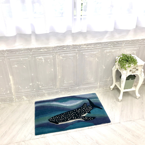 【NEW】 『夏の思い出』　タフティング　ラグ　マット　インテリア　海 NEW】 『夏の思い出』 タフティング ラグ マット インテリア 海