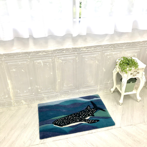 深海とジンベエザメのラグ【2タイプあり】 カーペット・絨毯・ラグ