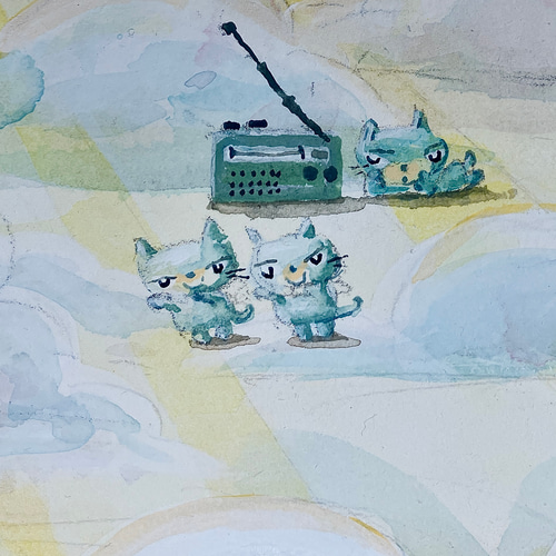水彩画 絵画 原画『青い花』 - Yurutto suisai-(ゆるっと水彩
