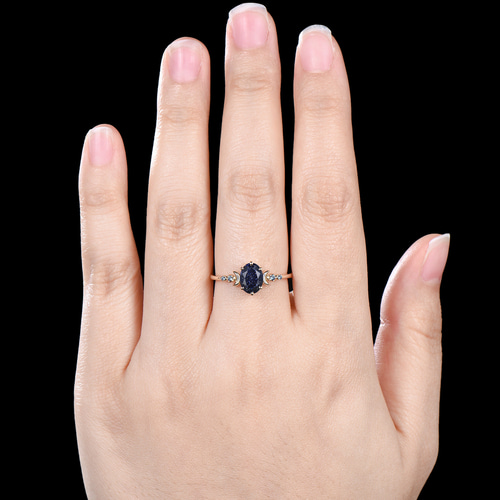 ギャラクシーブルーサンドストーンリング 6月誕生石アレキサンドライト