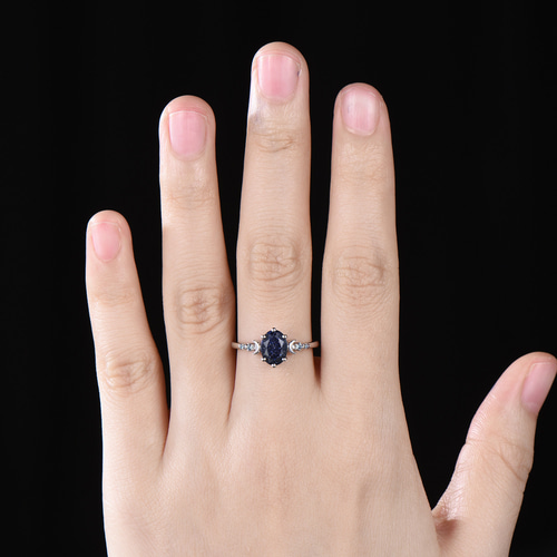 ギャラクシーブルーサンドストーンリング 6月誕生石アレキサンドライト