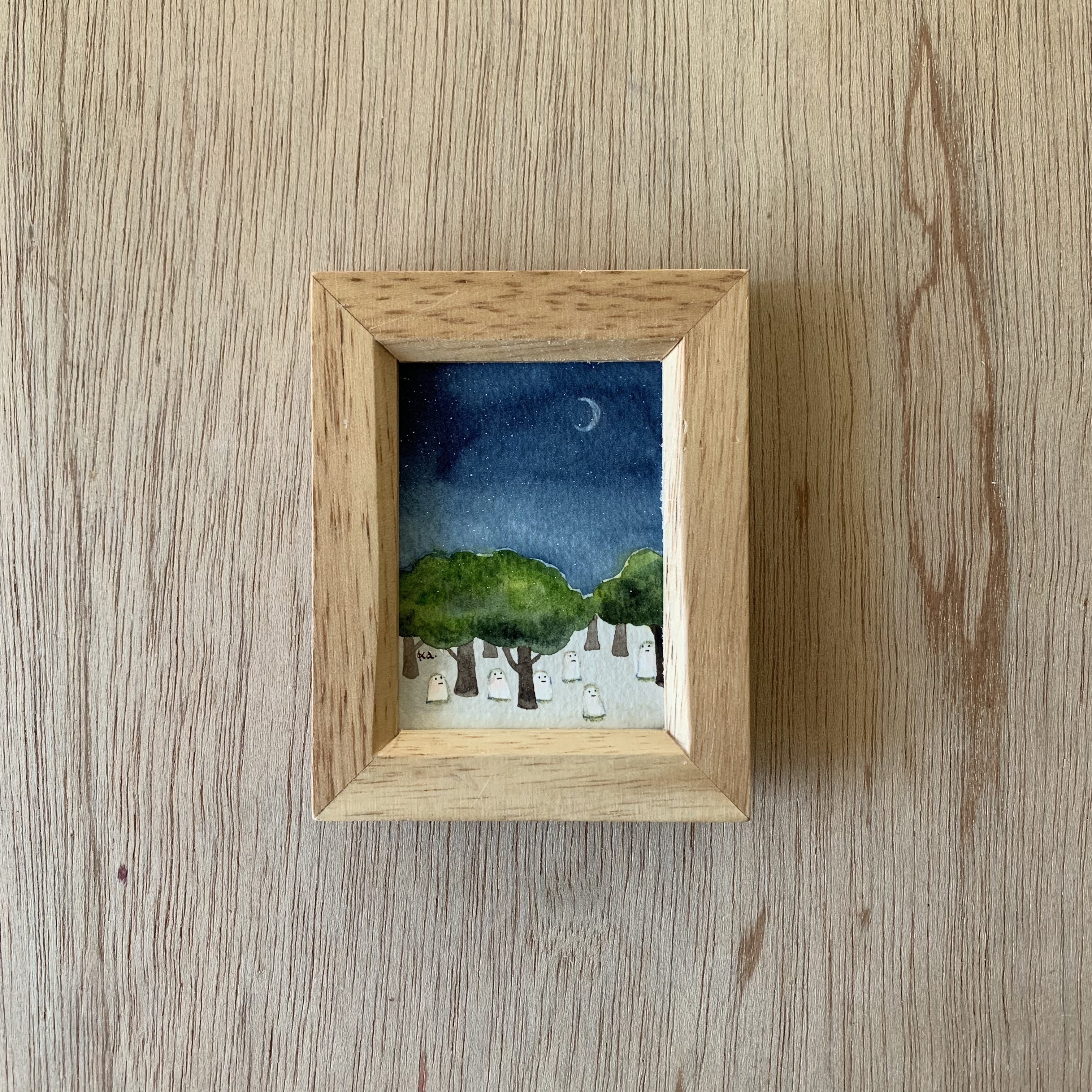 「月が星が輝く夜」ミニ額　原画