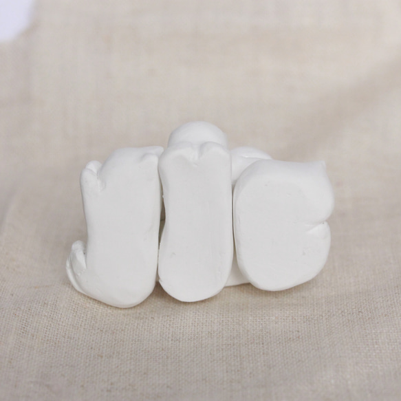 【ねこ山　白猫】石膏 置物 アロマストーン 7枚目の画像