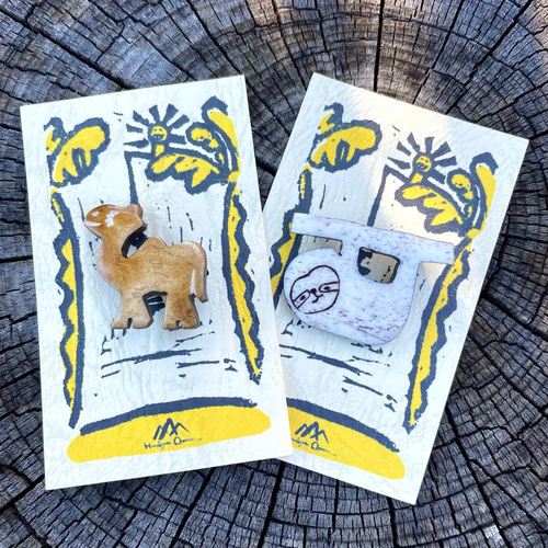 BROOCH ブローチ お花 北欧 水牛 ボーン bone ブローチ himalayajr