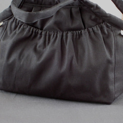 受注制作　Ｍサイズ　小型犬用　ふわふわ中綿入り　紀州帆布　お手軽キャリーバッグ　黒 6枚目の画像