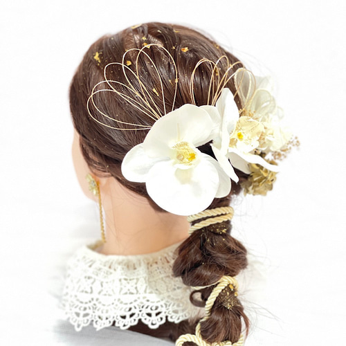 胡蝶蘭髪飾り 成人式 髪飾り 成人式髪飾り 結婚式髪飾り 20歳の集い