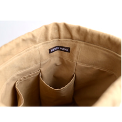 ●Round bag col: medium beige(ミディアムベージュ) 8号帆布ソフトバイオウォッシュ加工 5枚目の画像
