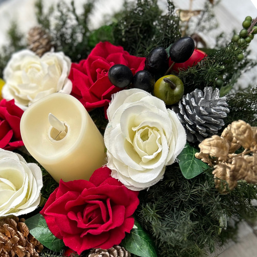 聖夜に灯す華やかなXmasキャンドルアレンジメント〜素敵なChristmasを