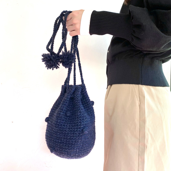 wool100/ポンポンニットバッグ ショルダーバッグ clover 通販 16651217
