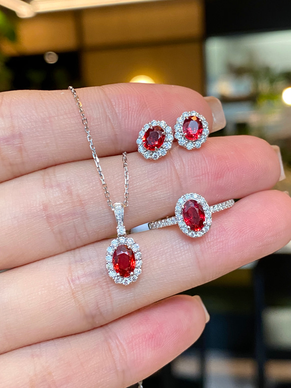 ネックレス 指輪 ルビー 鑑別書付き アクセサリー ジュエリー セット