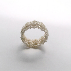 Lacy Grass Ring / エナメルベージュ 4枚目の画像