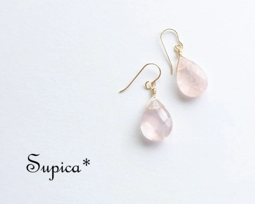 おまとめです！14kgf ローズクォーツとハーキマーのピアス おまとめです！14kgf ローズクォーツとハーキマーのピアス おまとめ