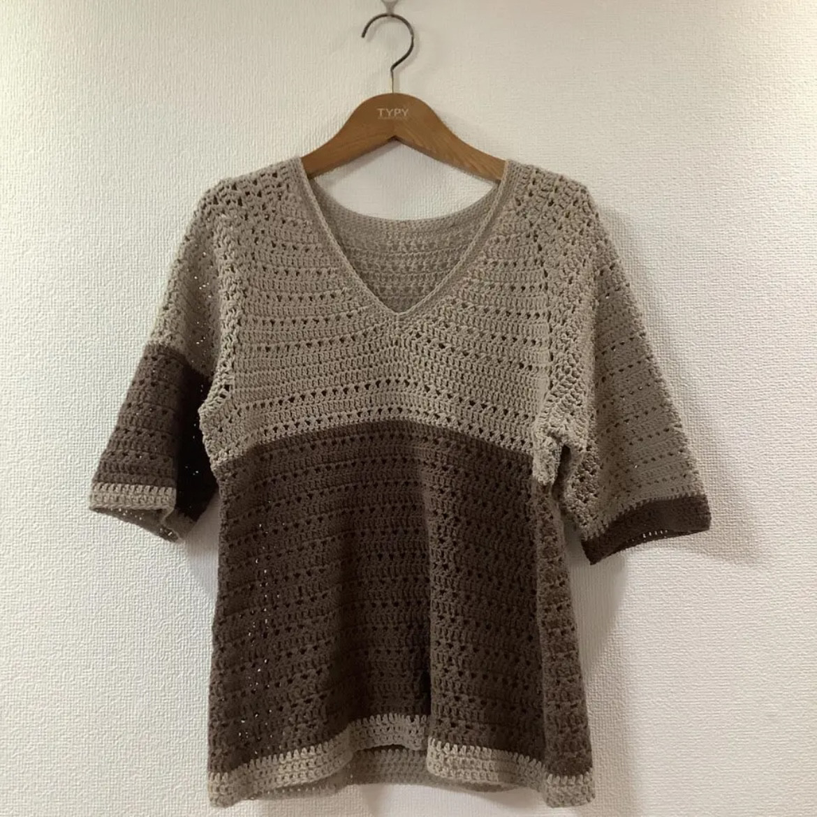 ⭐︎handmade⭐︎手編み　Vネック　セーター