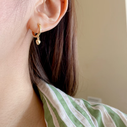 剛好的甜- 黃銅電鍍14K金 愛心耳扣耳環 第4張的照片