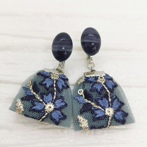 インド刺繍リボン イヤリング アクセサリー イヤリング