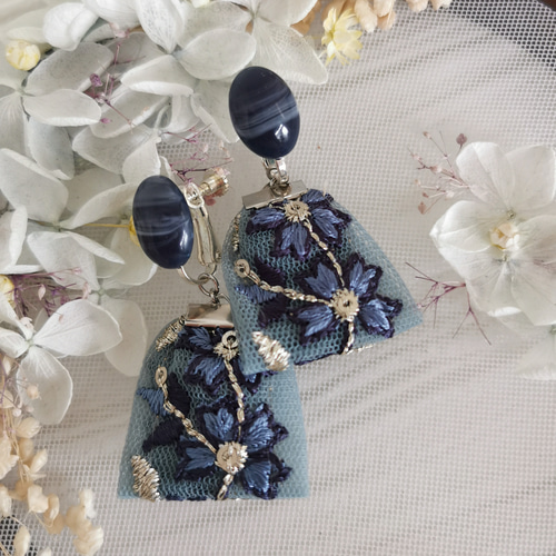 インド刺繍リボン イヤリング アクセサリー イヤリング