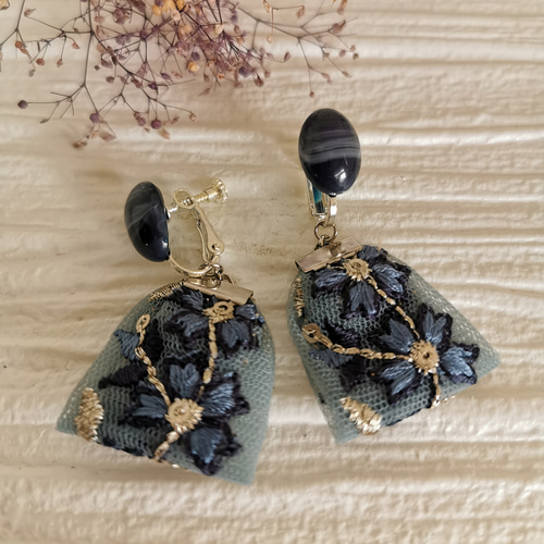 インド刺繍リボン イヤリング アクセサリー イヤリング