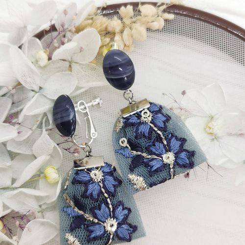 インド刺繍リボン イヤリング アクセサリー イヤリング