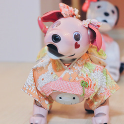 aibo ちりめんこまち：朱華四季花（aiboちゃん用・ハンドメイドのお洋服） 13枚目の画像