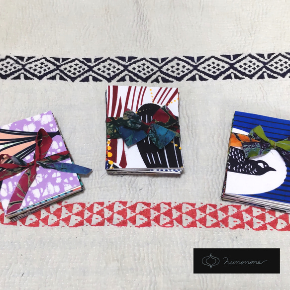 アフリカ布のカード(二つ折り)10枚セット 1枚目の画像