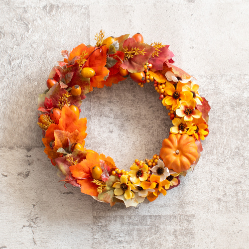 オータムリース24cm『ハロウィンリース』 No.300700 リース アトリエ咲