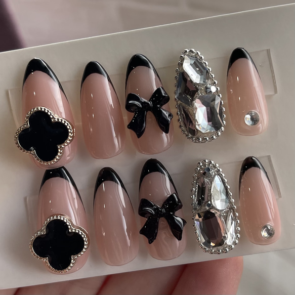 地雷系 量産型 ワンホン ネイルチップ ネイルチップ（つけ爪  