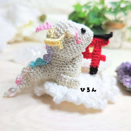 受注生産※❰虹龍ｼｬﾝ 鳥居ｸﾝセットver❱です✨ あみぐるみ hiron(ひろん