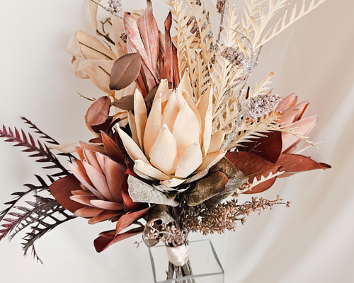 ウェディングブーケ（ブートニア付き）B-147 ブーケ himejyon 通販