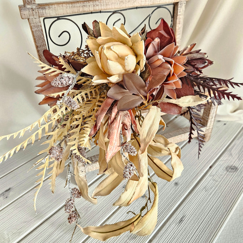 ウェディングブーケ（ブートニア付き）B-147 ブーケ himejyon 通販