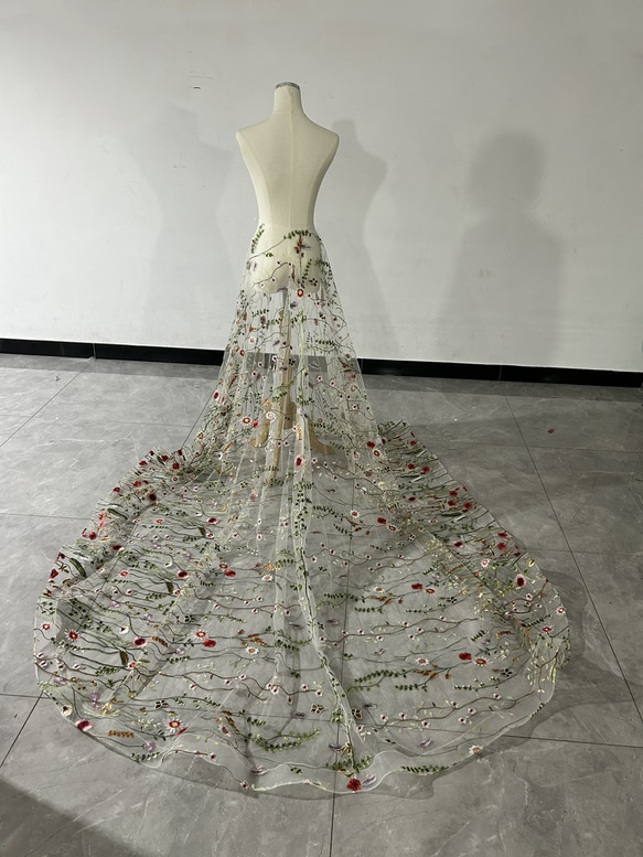美麗的花卉刺繡薄紗裙子禮服裙僅新娘/婚禮 第1張的照片