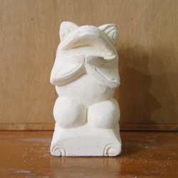 パラス石 石彫り バリ島 アジアン オブジェ 置物 カエル 15cm (口) 手彫り彫刻 2枚目の画像