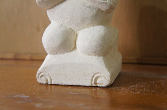 パラス石 石彫り バリ島 アジアン オブジェ 置物 カエル 15cm (口) 手彫り彫刻 7枚目の画像