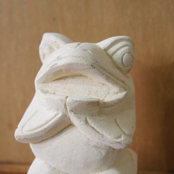 パラス石 石彫り バリ島 アジアン オブジェ 置物 カエル 15cm (口) 手彫り彫刻 6枚目の画像