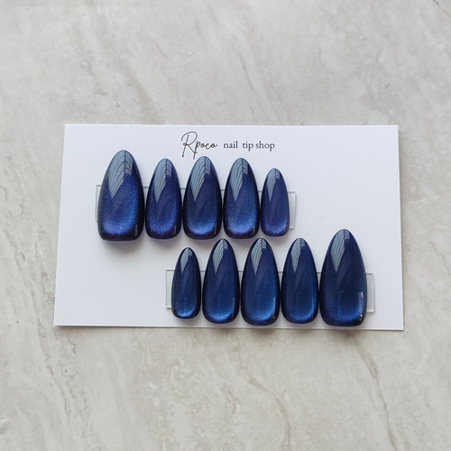 マグネットネイル『 プラネタリウム 』ワンカラーブルーネイル ネイル  