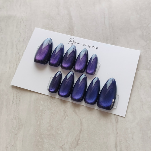 マグネットネイル『 プラネタリウム 』ワンカラーブルーネイル ネイル  