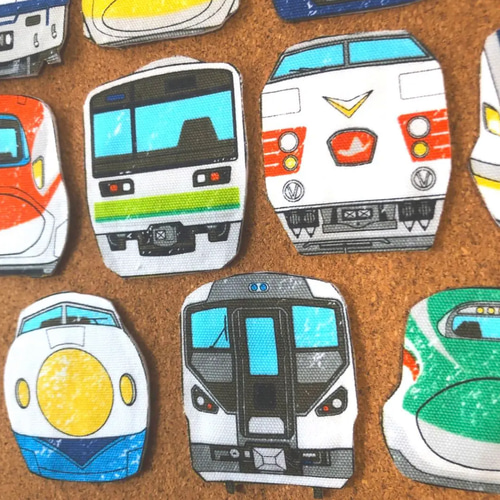 ❁︎5枚❁︎ ジャンボ 大きめ クレヨン 正面型 電車 新幹線 アイロン