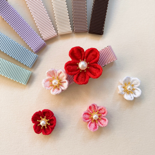 つまみ細工 ちりめん細工髪飾りヘアクリップ 和風ハンドメイド つまみ細工 ちりめん細工髪飾りヘアクリップ 和風ハンドメイド