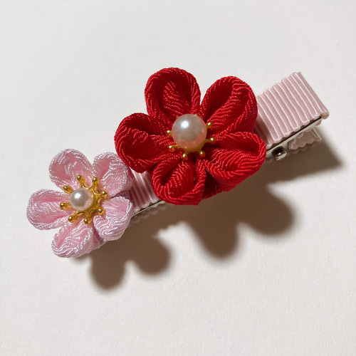 つまみ細工　髪飾り　✴︎結花✴︎紅・グリーン・マスタード　No.378再販2 0_9400cf171dd4ba4cb597841eb972