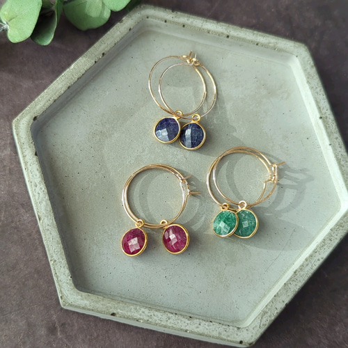 特集掲載】最高級AAAランク 世界三大宝石ニッケルフリーフープピアス