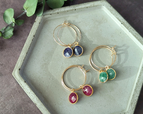 宝石質ルビーAAA ワイヤー巻き　ピアス　14KGF 4fd6dae065e6d3bab66b154c74a572